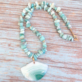 Agate and Amazonite Stone Necklace (MARGARET)