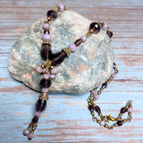 Purple Glass Bronze Necklace