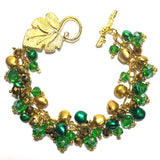 Green Gold Jingle Bell Chunky Bracelet (WREATH-B)