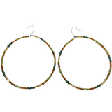 Multi Color Glass Boho Hoop Earrings (MAUREEN-E)