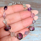 Agate Fluorite Stone & Glass Jewelry Set (FIORELLA)