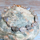 Labradorite Stone Rose Gold Bracelet (MISHA-B)