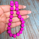 Magenta Acylic Cord Beaded Set (FELICIA)