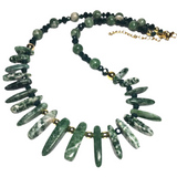 Green Jasper Stone Tribal Necklace (EVERGLADES)