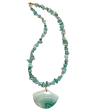 Agate and Amazonite Stone Necklace (MARGARET)