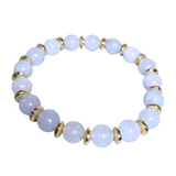 Aquamarine & Hematite Stone Bracelet (NICOLE-B2)