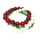 Red Green & White Layered Bracelet (AMBROSE)