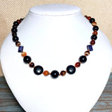 Earthy Agate Blue Goldstone Gemstone Necklace (GAIA)