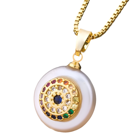 Evil Eye Mother of Pearl Necklace (BAYLA)