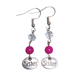 Sister Fuchsia Glass Earrings (SIS-E)