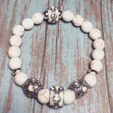 Handmade Artisan Howlite Gemstone Beaded Bracelet