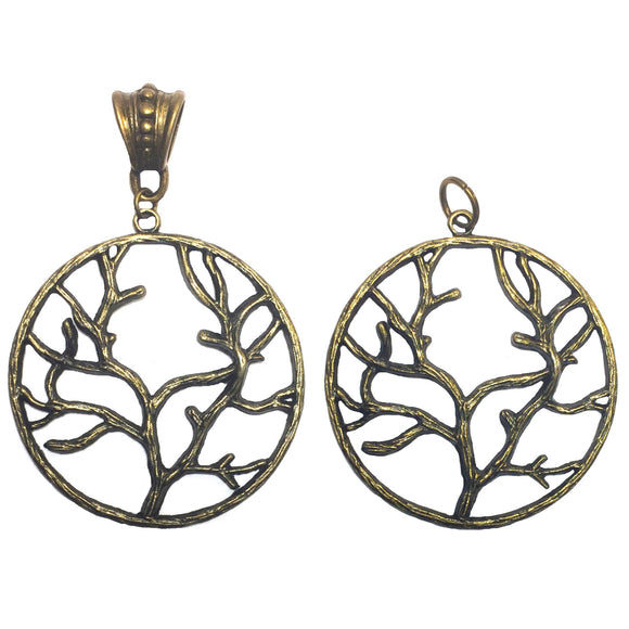 Bronze Tree Outline Pendant