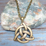 Celtic Knot Bronze Pendant on Chain Necklace