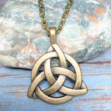 Celtic Knot Bronze Pendant on Chain Necklace