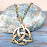 Celtic Knot Bronze Pendant on Chain Necklace