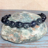 Men's Black Gray Glass Braided Handcrafted Adjustable Bracelet