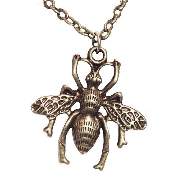 Bronze Queen Bee Pendant Chain Necklace