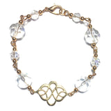 Celtic Knot Light Gold Clear Glass Bracelet