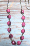 Mulberry Beaded Acrylic Silver Chain Handmade Necklace