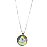 Eye of Providence Glass Dome Pendant on Chain Necklace