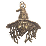 Large Bronze Creepy Witch Halloween Pendant