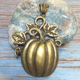 Large Bronze Pumpkin Pendant