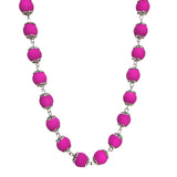 Magenta Acrylic Beaded Handcrafted Necklace Bracelet and Earring Set