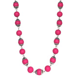 Fuchsia Acrylic Beaded Handcrafted Necklace