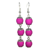 Magenta Acrylic Beaded Handcrafted Necklace Bracelet and Earring Set