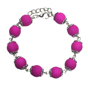 Magenta Acrylic Beaded Handcrafted Bracelet