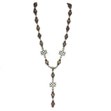 Bronze and Brown Three Piece Celtic Cross Knot Handmade Jewelry Set Necklace Bracelet Earrings