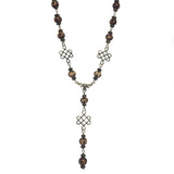 Bronze and Brown Three Piece Celtic Cross Knot Handmade Jewelry Set Necklace Bracelet Earrings