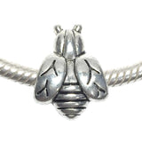 Bumble Bee Insect Slider Bead Antiqued Silver Fits Pandora Charm Bracelet