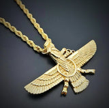 Ancient Persian Chain Necklace Yellow Gold Plated 18K GP