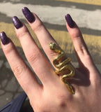 Large Golden Snake Statement Fashion Ring