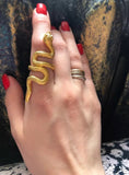 Large Golden Snake Statement Fashion Ring