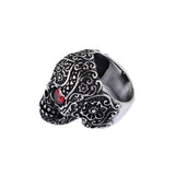 Men's Skull Red Eye Biker Ring Stainless Steel 