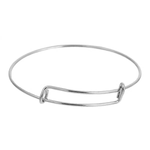 Stackable Wire Bangle Bracelet Silver (Like Alex and Ani)