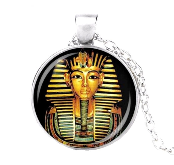 Egyptian Pharaoh Glass Dome Necklace