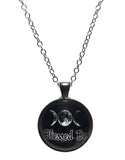 Blessed Be Triple Moon Glass Dome  Chain Necklace