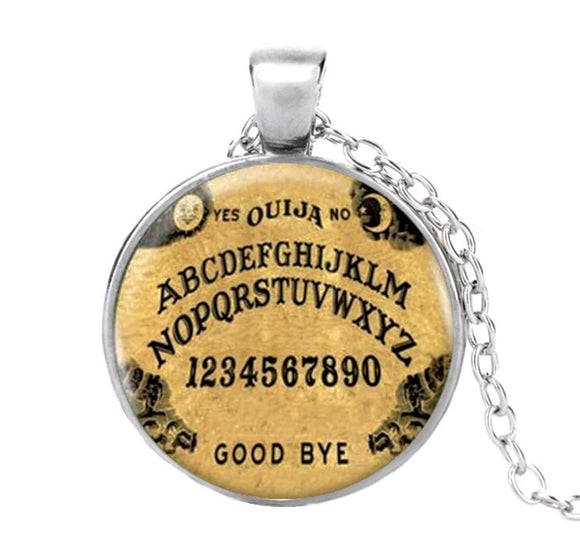 Ouija Board Glass Dome Pendant Chain Necklace