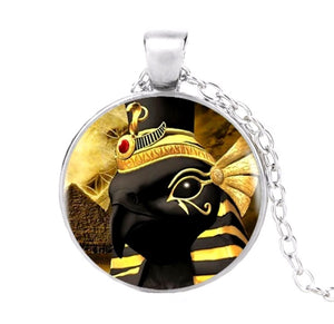 Egyptian Horus Bird God Glass Dome Necklace