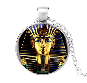 Egyptian Pharaoh Glass Dome Necklace