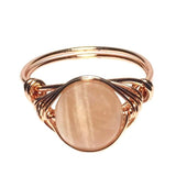 Sunstone Natural Gemstone Rose Gold Ring