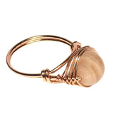 Sunstone Natural Gemstone Rose Gold Ring