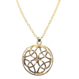 Celtic Knot Circle Light Gold Chain Necklace 