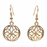 Celtic Knot Circle Light Gold Earrings