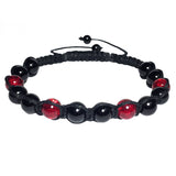 Men's Braided Adjustable Black Red Cord Bracelet