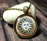 Bronze Sun Glass Dome Chain Necklace