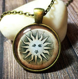 Bronze Sun Glass Dome Chain Necklace